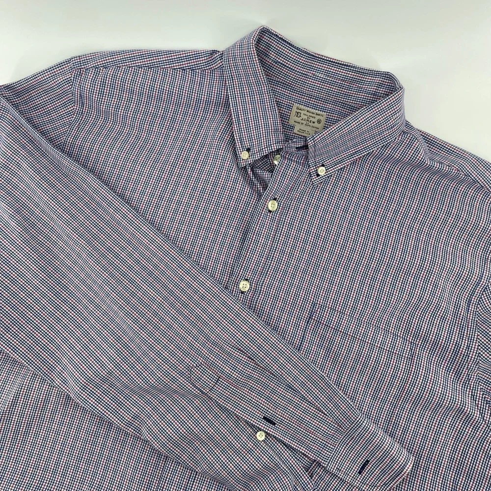 J.Crew Button Down‎ Shirt Plaid Check Long Sleeve Cotton XL